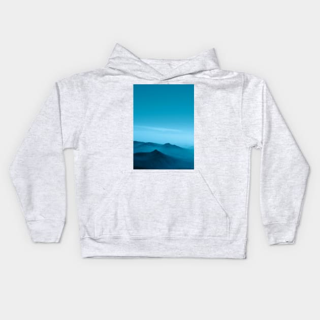 Blue Mountains blue sky Kids Hoodie by souw83